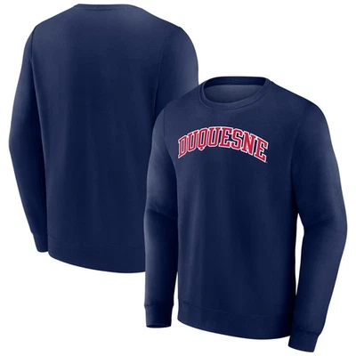 Men's Navy Duquesne Dukes Short Name Fleece Pullover Sweatshirt - Image 1 of 3