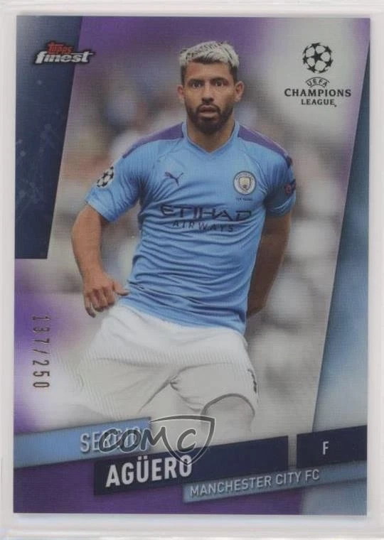2019-20 Topps Finest UCL Purple Refractor /250 Sergio Aguero Sergio Agüero #99 - Image 1 of 2