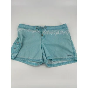 Hurley aquablaue Boardshorts Blumenakzente Taschen Freizeit * - Bild 1 von 8