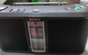 SONY FM AM Stereo Portable Radio SRF-A300 Black Operation verified Japan Used - Picture 1 of 20