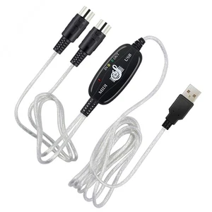 Câble MIDI 180x2cm vers USB MIDI MUSIQUE MUSIDE ADAPTATEUR DE CLAQUE DE CORDE - Photo 1/11