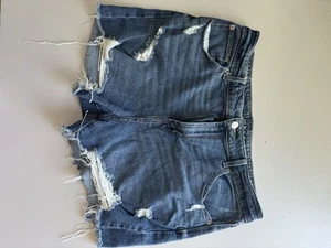 No Boundaries Jeansshorts Distressed roher Saum lässig blau Jeansshorts 17 - Bild 1 von 3