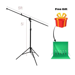 Trípode giratorio ajustable con soporte de luz para brazo de estudio fotográfico de 5 pies 🎁 pantalla verde - Imagen 1 de 7
