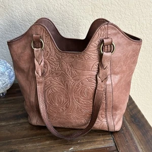 The Sak Sierra Ledertasche - braun geprägt, 11"x15'x5" geräumig Boho Bohemian - Bild 1 von 15