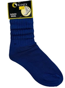 Vintage 80s 90s Blue Slouch Socks NWT Valley Girl Punk Rock Streetwear Hipster - Picture 1 of 3