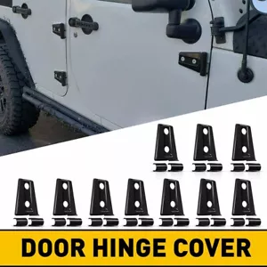 Black Hood Door Hinge Cover Fits 2007-2018 Jeep Wrangler JK Car Auto Accessories - Picture 1 of 12