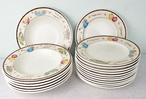 19pc Mikasa Intaglio Country Garden CAA29 Stoneware Salad Plates & Soup Bowls - Picture 1 of 17