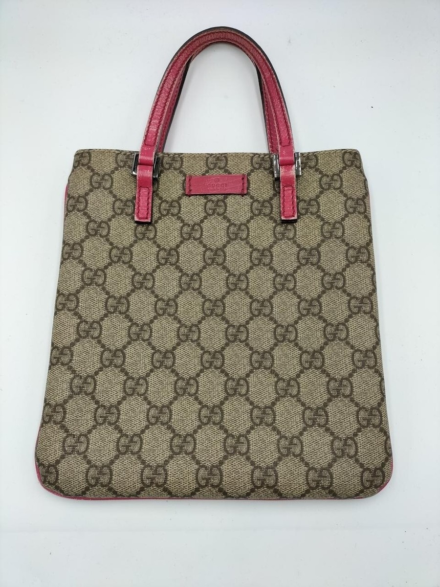 【GUCCI】SMALL TOTE BAG Children's GG tote bag with patch in beige and ebony GG