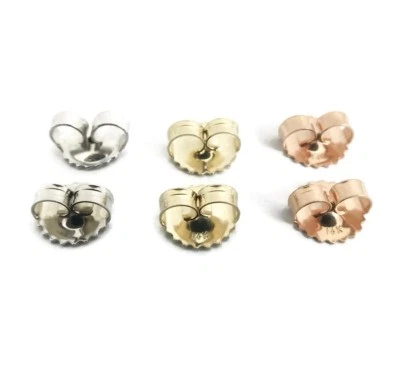 Pendiente de tensión grande empuje hacia atrás mariposa 14K blanco, amarillo, oro rosa, 1 par Foto 1 de 4