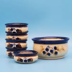 Handmade Blueberry Pottery Jenkinstown House Kilkenny Ireland Dip Sauce Bowl Set - Picture 1 of 24