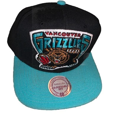 Gorra de béisbol Mitchel And Ness Vancouver Grizzlies NBA Snapback negra/verde azulada Foto 1 de 4
