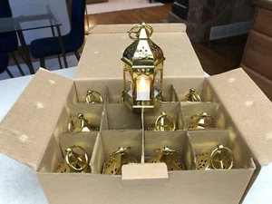 12 LED Battery Operated Candle Lamps Lantern  Gold New - Picture 1 of 9