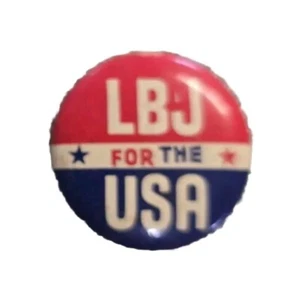1964 Lyndon B. Johnson LBJ FOR THE USA Political Campaign Pin Pinback Button 1” - Picture 1 of 1
