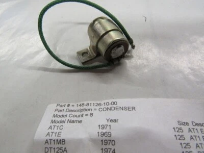 Condensatore Yamaha 125 AT1 Enduro 1969-1971 / DT 125 1974-1976 / U7E 70 1972 Foto 1 de 3