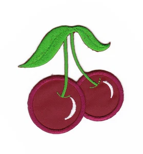 ak03★Parche rojo vino cereza para planchar imagen para planchar parche parche 6,3 x 6,8 cm - Imagen 1 de 1