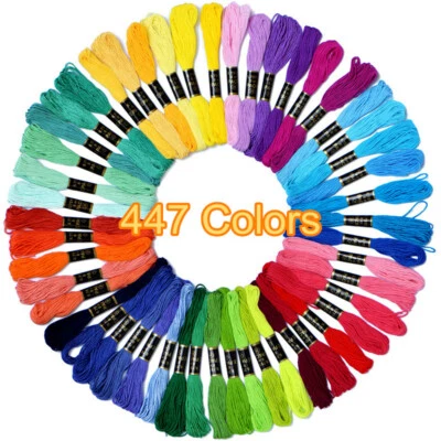 Kit de patrón de hilo de punto de cruz 447 colores gráfico bordado hilo dental madejas de coser Foto 1 de 4