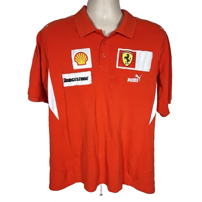 Polo Rojo Scuderia Ferrari Puma De Colección Para Hombres XL Bridgestone Logo Carreras Foto 1 de 4