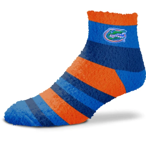 Florida Gators Orange & Blue Rainbow Stripe Soft Fuzzy Socks Cover