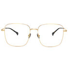Square Glasses for Men Women Light Oversized Large Titanium Eyeglass Frame Gold