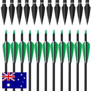 30" Carbon Hunting Arrows Spine 500 Hunting Practice Arrows 125 Grain Broadheads - Picture 1 of 27
