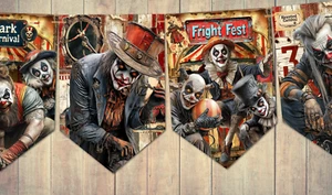 Dark Carnival Twisted Horror Circus Fairground Bunting Halloween Decoration - Picture 1 of 7