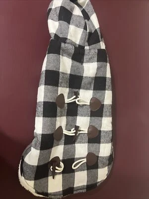 Chaqueta de lana a cuadros grande negra para perro Foto 1 de 2