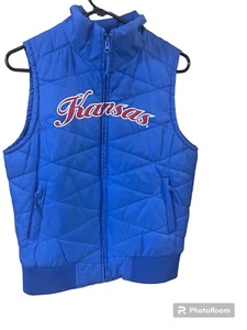 University Kansas Jayhawks KU gilet trapuntato puffer donna taglia media ricamato - Foto 1 di 12