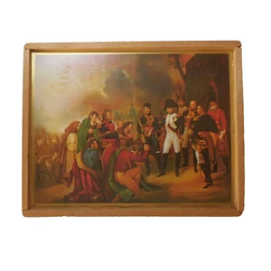 N24.132 plateau cadre tableau bois papier rectangle Napoléon Bonaparte France - Imagen 1 de 24