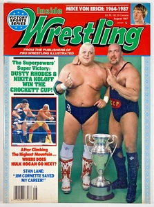INSIDE WRESTLING 8/87 Dusty Rhodes NIKITA KOLOFF Hulk Hogan MIKE VON ERICH RIP - Imagen 1 de 3