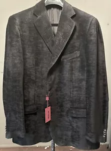 PAL ZILERI NEGRO NEGRO CREPED VELVET SPORT ABRIGO/CHAQUETA TALLA 52R -NUEVO CON ETIQUETA- - Imagen 1 de 5