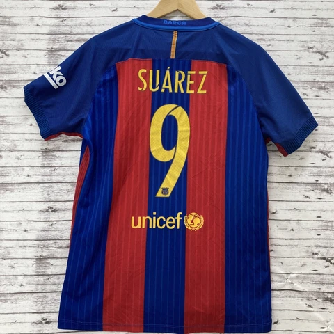 Nike FC Barcelona Jersey #9 SUAREZ Large 2017 Aeroswift Authentic La Liga *READ* Cover