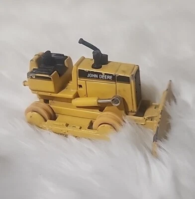 Vintage Ertl John Deere Yellow Diecast Bull Dozer Metal Toy 1/64 - Image 1 of 4