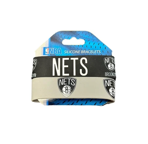 Brooklyn Nets Rubber Wristband 2 Pack Bracelet NBA Basketball Fan Silicone Cover