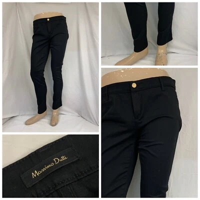 Massimo Dutti Pants Sz 10 Black Cotton Blend Slim Fit 31 Inseam Mint YGI V9-156 - Image 1 of 4