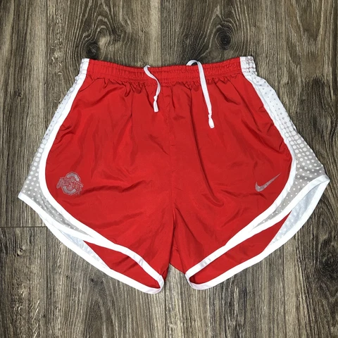 Nike Women’s Ohio State Buckeyes Red Tempo Running Jogging Lined DriFit Shorts S Cover