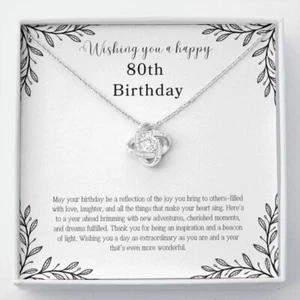 80th Birthday Gift for Women Necklace Gifts Bday Mother Wife 80 th Present  - Picture 1 of 6