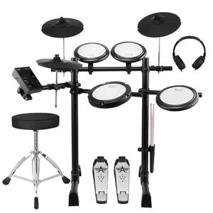 USB MIDI Electric Drum Set Quiet Mesh Pad Electronic Drum Kit 300 Sounds - Picture 1 of 11