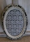 PICTURE FRAME OVAL 8.25 X 6.25 VINTAGE APPEARANCE WHITE AND BLACK - SALE
