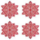 Snowflake Placemats Decorations Red Snowflake Tablemats Kitchen Table Mats8057