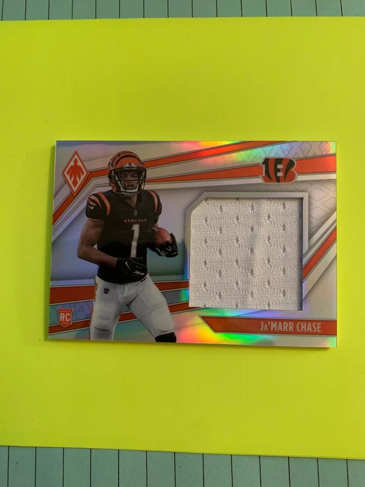 2021 PANINI PHOENIX JA'MARR CHASE SILVER REFRACTOR PATCH CARD 160/199  - Image 1 of 1
