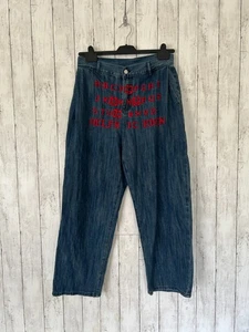 Jean homme denim graphique Aelfric Eden broderie alphabet W30 bleu - Photo 1/8