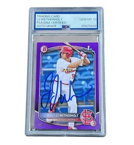 JJ Wetherholt Signed Card 1st Bowman Paper Purple /250 Auto PSA 10 - Picture 1 of 2