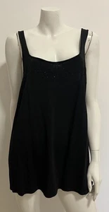 AUTOGRAPH plus sz XL stretchy black sleeveless beaded top EUC - Picture 1 of 8