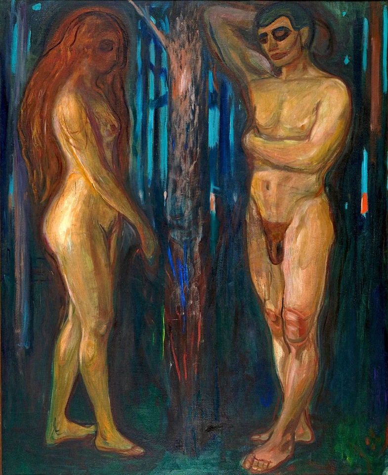 EDVARD MUNCH ADAM AND EVE SYMBOLISM ART GICLEE PRINT FINE CANVAS - Image 1 of 1