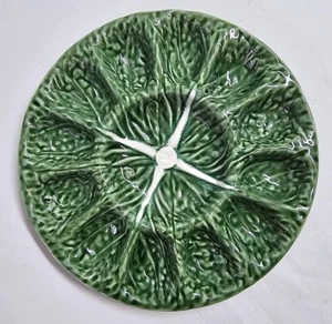 Olfaire Portugal Hoja de Col Verde 12 Huevos Bandeja Condimento #7092 Plato Cerámico - Imagen 1 de 4