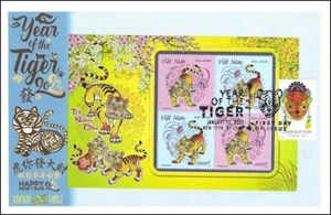 Sc. 5662 Year of the Tiger Dragon Cards FDC – 5½x8½ Dual-Cancel DCP/Pictorial - Picture 1 of 1