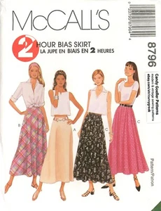 McCall's 8796 Two-Hour Bias A-Line, Flared & Flared Gored Skirts Sz 12-16 UNCUT - Picture 1 of 5