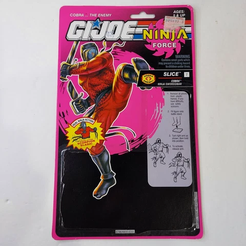 1992 Gi Joe 3.75" Ninja Force Slice Full Cardback Uncut Filecard Cover