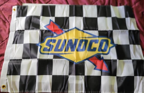Nascar Sunoco 24 x 36 Checkered Flag with Gromments to hang from pole Cover