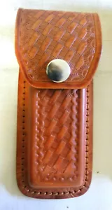 Messer Etui Leder Scheide Gürteletui Flechtmuster Knife Sheath XL USA - Bild 1 von 2